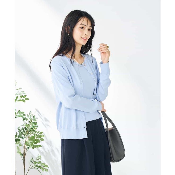 【接触冷感/UVカット/洗える】クルーネック美ラクるサマーカーディガン | a.v.v【WOMEN】 | 詳細画像15 