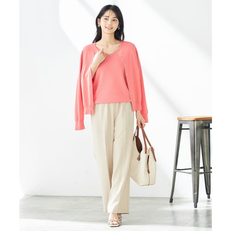 【接触冷感/UVカット/洗える】クルーネック美ラクるサマーカーディガン | a.v.v【WOMEN】 | 詳細画像3 