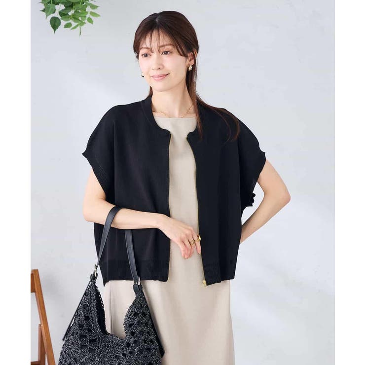 ブラック | 【UVカット】ジップベスト | a.v.v【WOMEN】