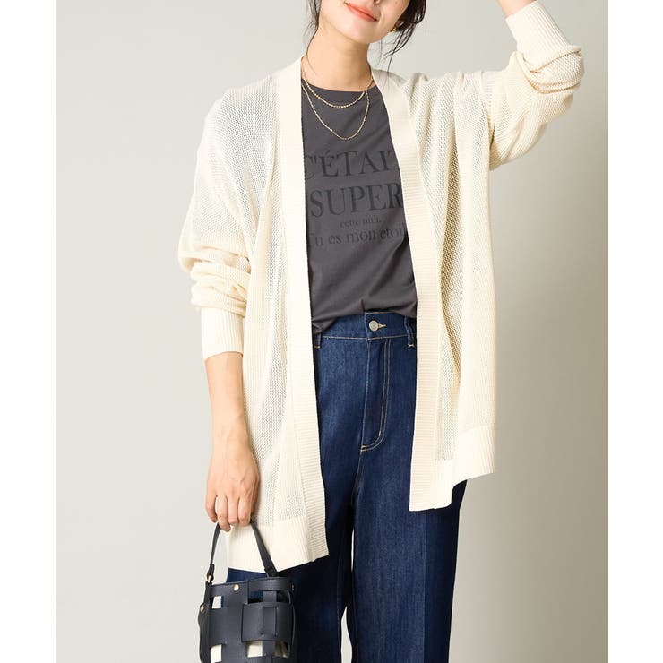 BURBERRY アイボリー メッシュカーディガン BURBERRY - BURBERRY バーバリー シルク100% フリンジ
