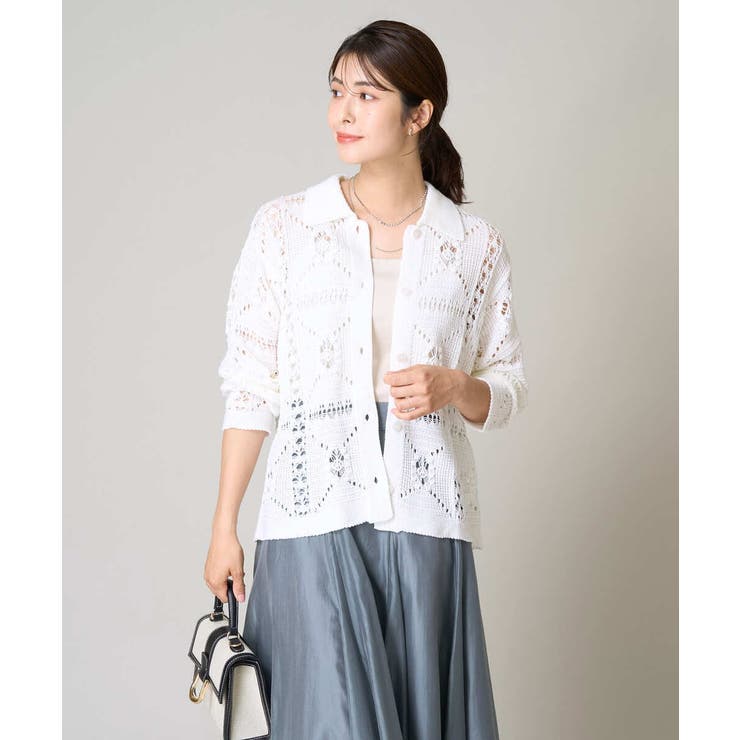 襟付きクロシェ編みカーディガン | a.v.v【WOMEN】 | 詳細画像10 