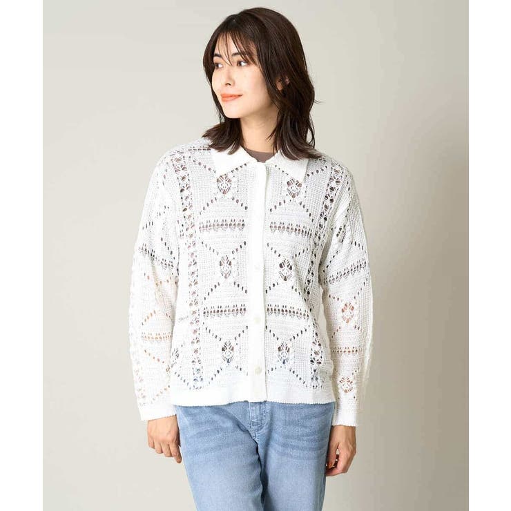 襟付きクロシェ編みカーディガン | a.v.v【WOMEN】 | 詳細画像15 