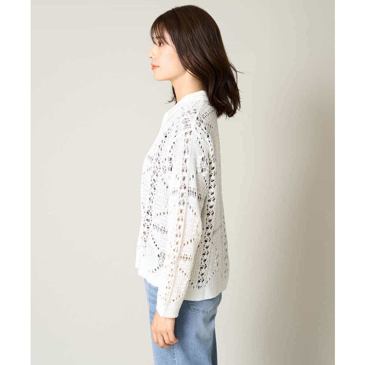 襟付きクロシェ編みカーディガン | a.v.v【WOMEN】 | 詳細画像16 