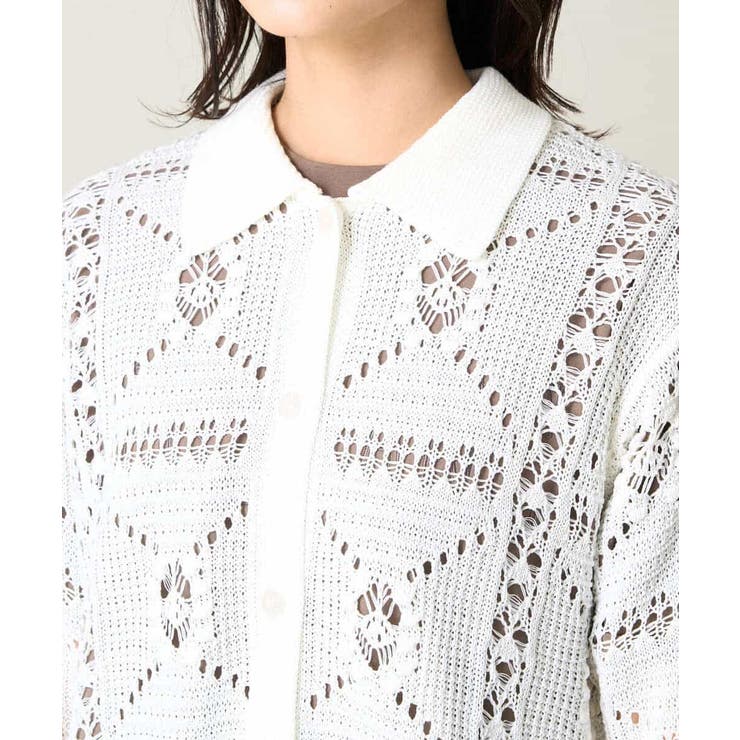 襟付きクロシェ編みカーディガン | a.v.v【WOMEN】 | 詳細画像18 