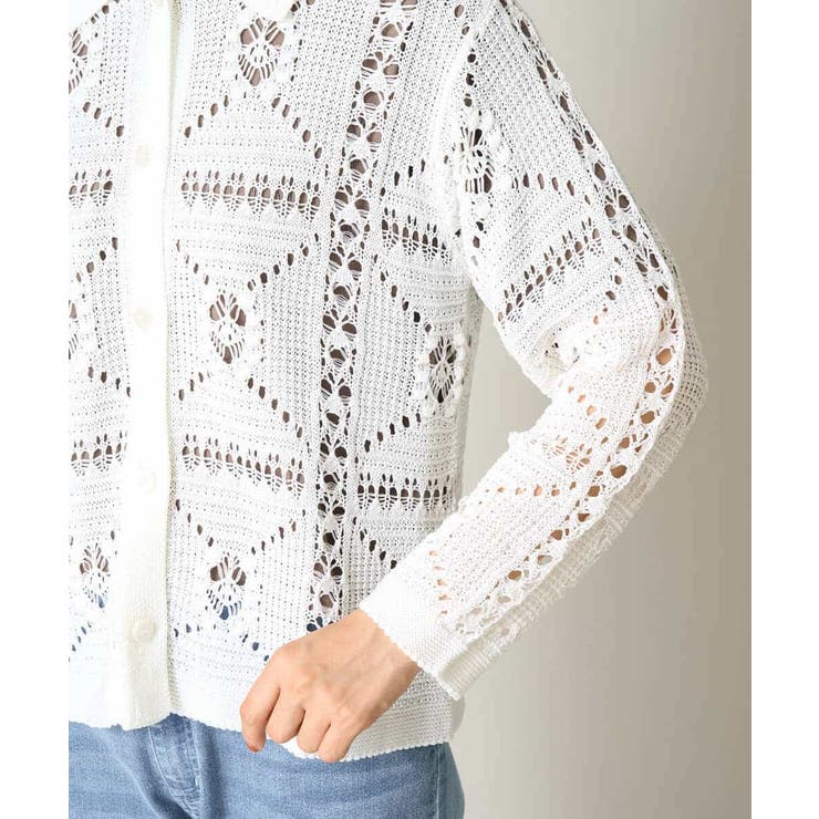 襟付きクロシェ編みカーディガン | a.v.v【WOMEN】 | 詳細画像19 