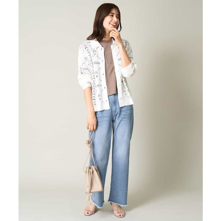 襟付きクロシェ編みカーディガン | a.v.v【WOMEN】 | 詳細画像6 