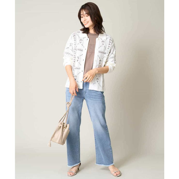 襟付きクロシェ編みカーディガン | a.v.v【WOMEN】 | 詳細画像7 