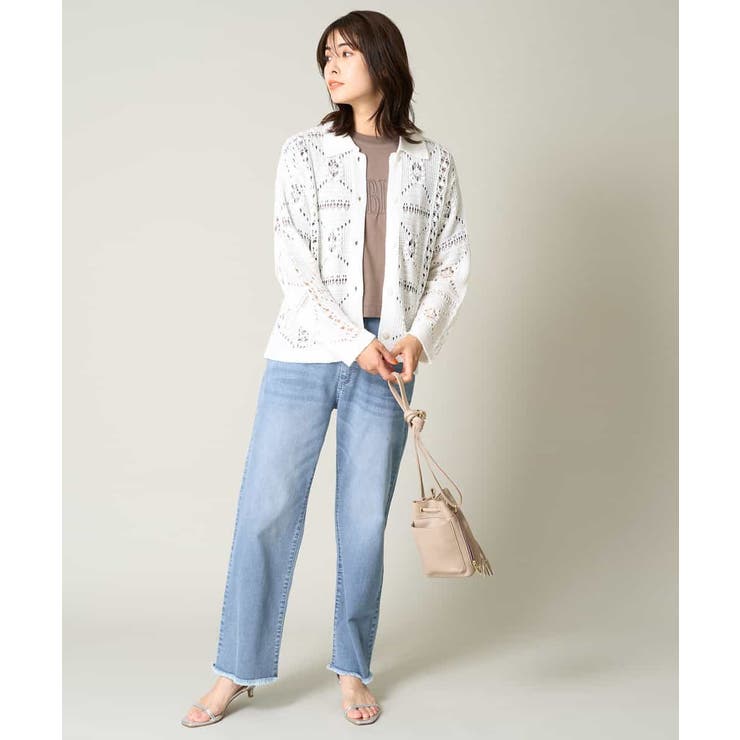 襟付きクロシェ編みカーディガン | a.v.v【WOMEN】 | 詳細画像9 