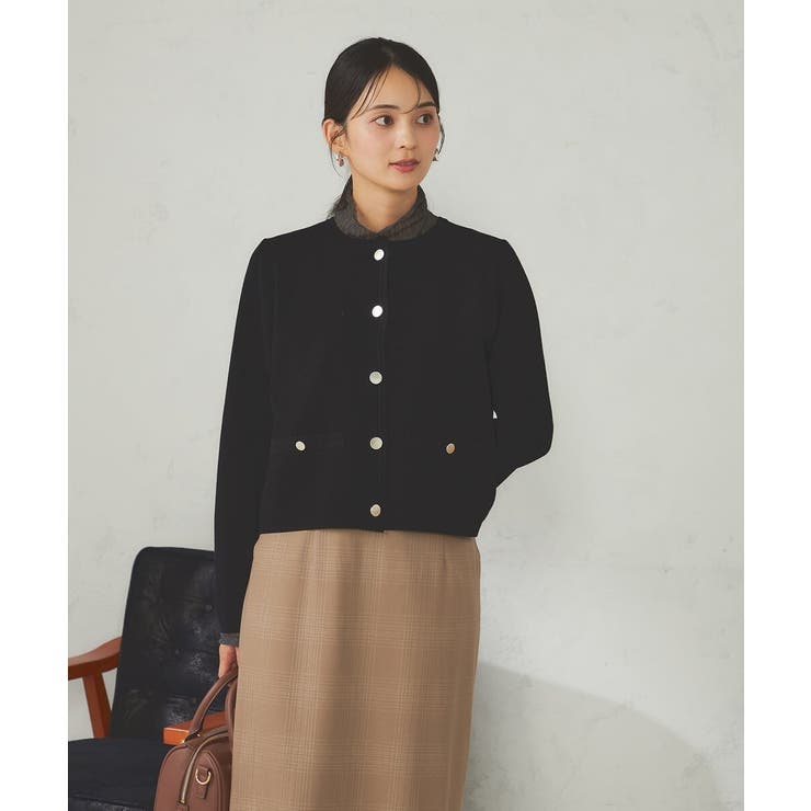 ブラック | メタルボタンニットカーディガン | a.v.v【WOMEN】