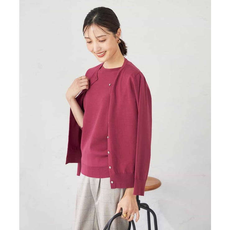 【洗える】クルーネック美ラクるカーディガン | a.v.v【WOMEN】 | 詳細画像3 