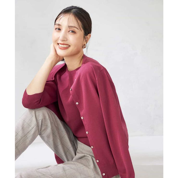 【洗える】クルーネック美ラクるカーディガン | a.v.v【WOMEN】 | 詳細画像5 