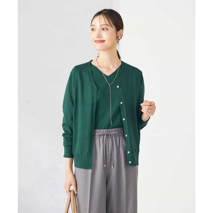 【洗える】Vネック美ラクるカーディガン | a.v.v【WOMEN】 | 詳細画像1 