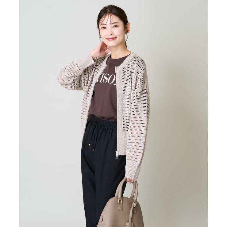 ラメメッシュZIPカーディガン | a.v.v【WOMEN】 | 詳細画像13 