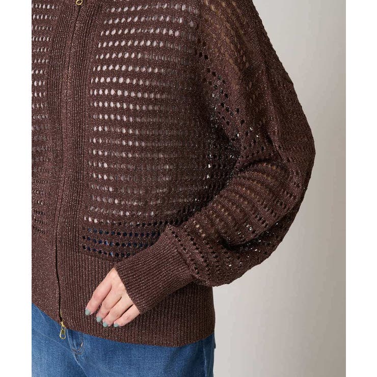 ラメメッシュZIPカーディガン | a.v.v【WOMEN】 | 詳細画像21 