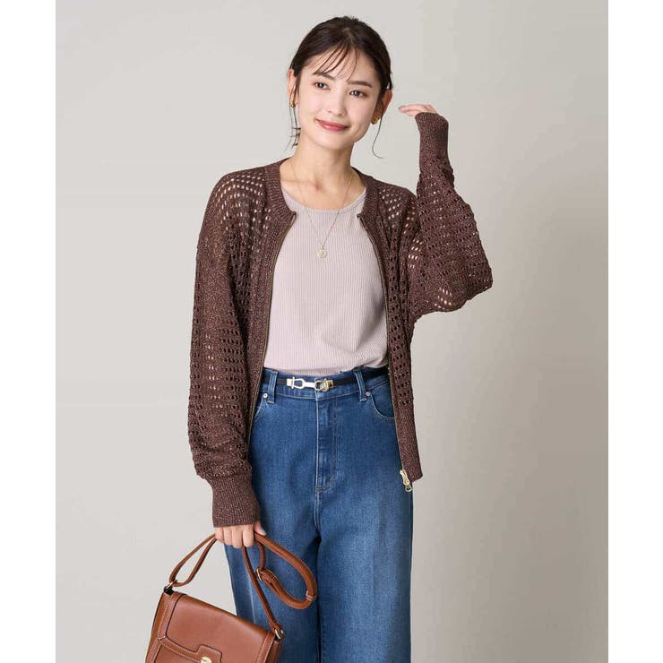 ラメメッシュZIPカーディガン | a.v.v【WOMEN】 | 詳細画像6 