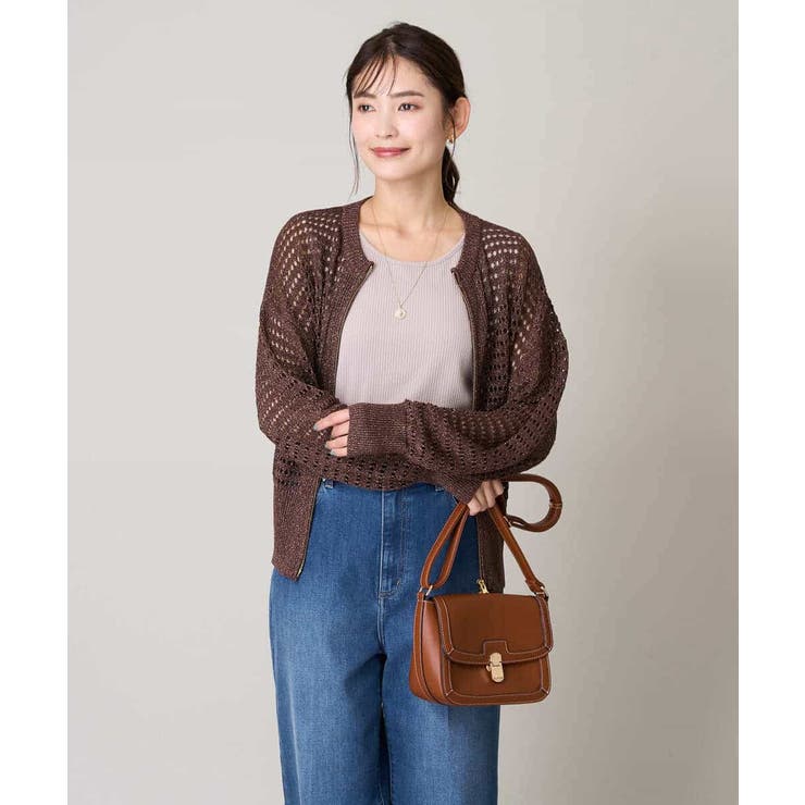 ラメメッシュZIPカーディガン | a.v.v【WOMEN】 | 詳細画像8 