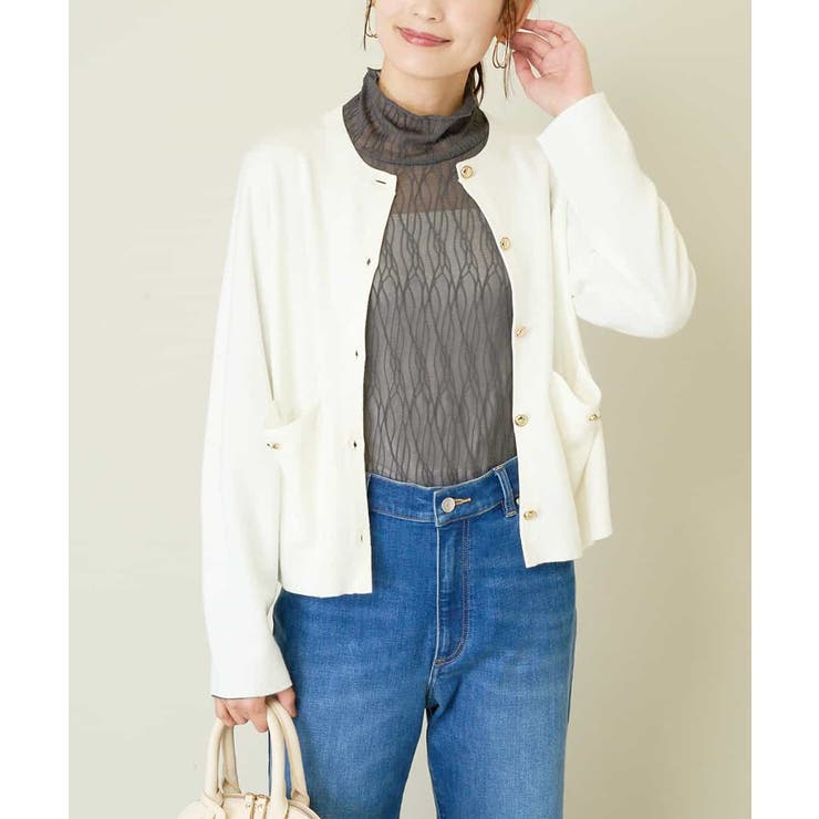 アイボリー | ミラノリブニットカーディガン | a.v.v【WOMEN】