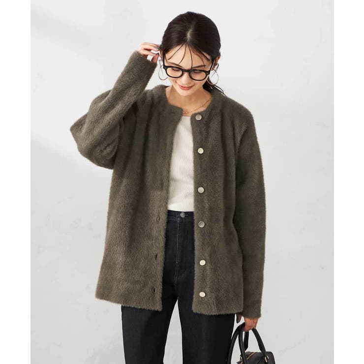 フェレットライクフェザーダブルフェイスカーディガン | a.v.v【WOMEN】 | 詳細画像2 