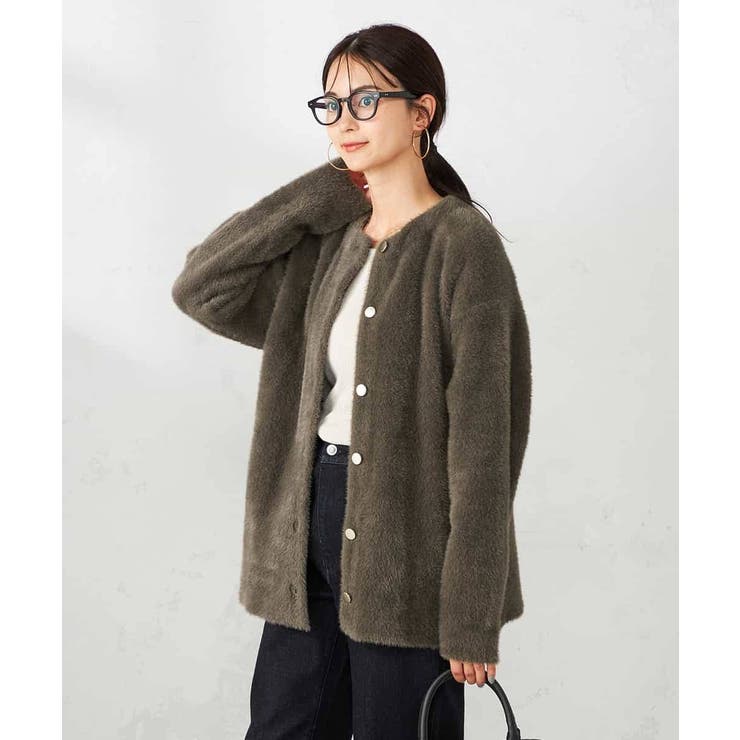 フェレットライクフェザーダブルフェイスカーディガン | a.v.v【WOMEN】 | 詳細画像3 