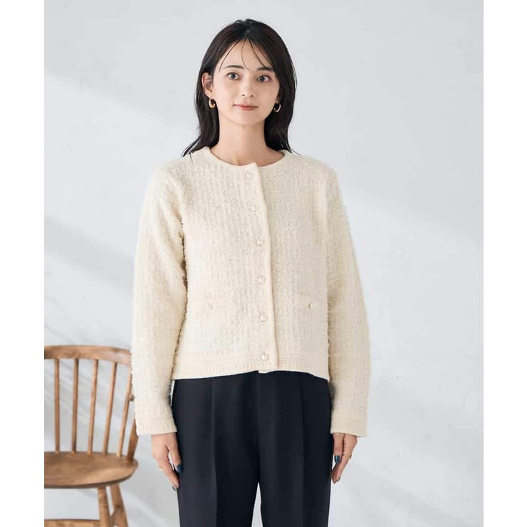 パールボタンツイードニットカーディガン | a.v.v【WOMEN】 | 詳細画像17 