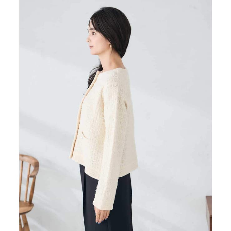 パールボタンツイードニットカーディガン | a.v.v【WOMEN】 | 詳細画像18 