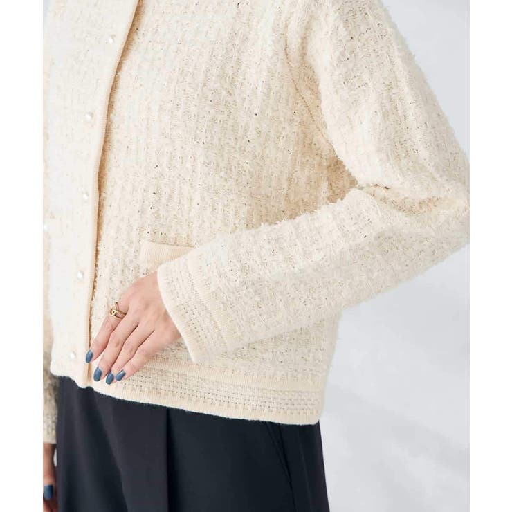 パールボタンツイードニットカーディガン | a.v.v【WOMEN】 | 詳細画像21 