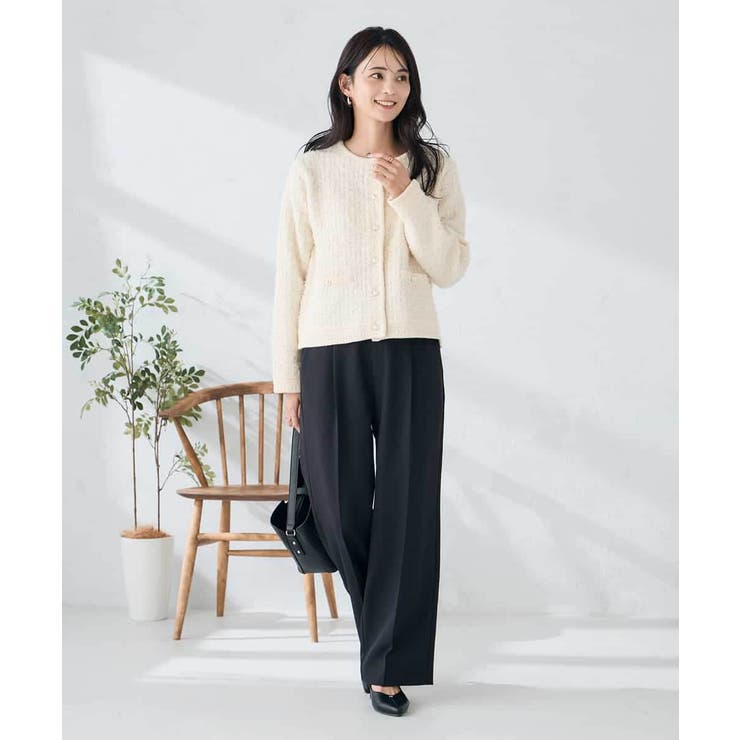 パールボタンツイードニットカーディガン | a.v.v【WOMEN】 | 詳細画像5 