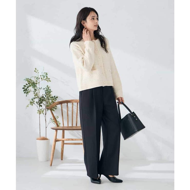 パールボタンツイードニットカーディガン | a.v.v【WOMEN】 | 詳細画像7 