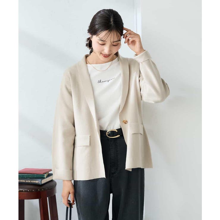 グレージュ | ニットジャケット | a.v.v【WOMEN】