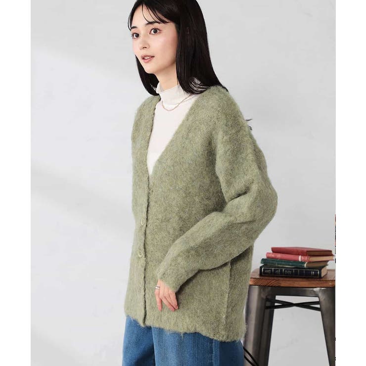 【WEB限定】Vネックシャギーニットカーディガン | a.v.v【WOMEN】 | 詳細画像1 