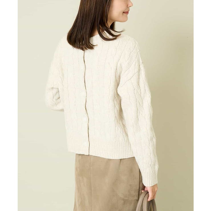 ベージュ | 2WAY アラン柄ニットカーディガン | a.v.v【WOMEN】