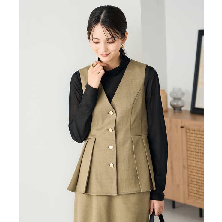 【2SET】ペプラムジレ×ナロースカート | a.v.v【WOMEN】 | 詳細画像4 