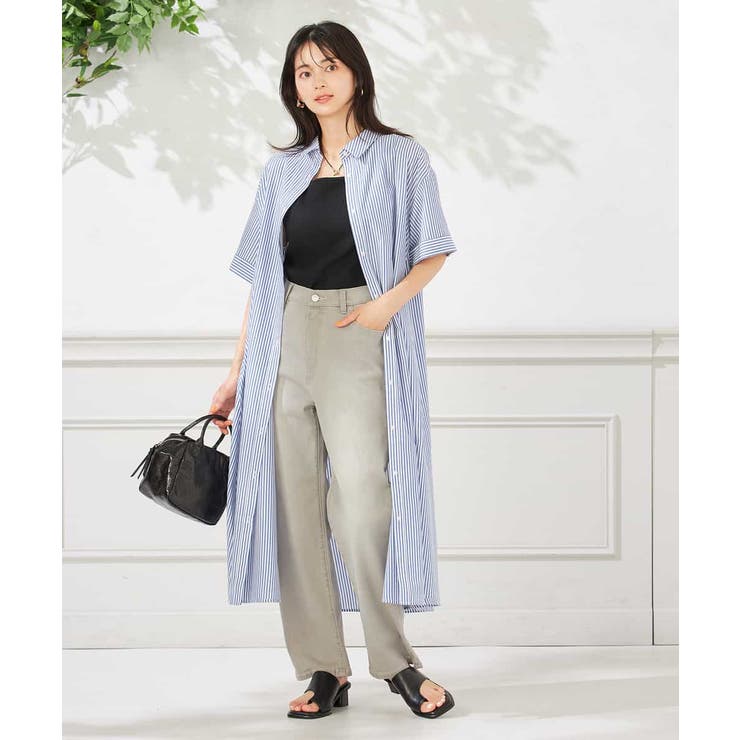 【洗える】ストライプシャツワンピース | a.v.v【WOMEN】 | 詳細画像1 