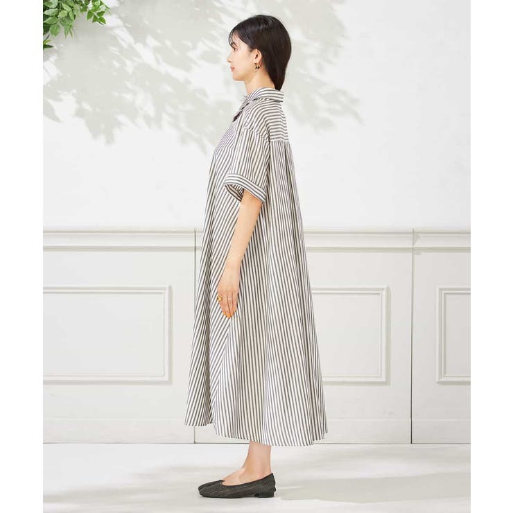 【洗える】ストライプシャツワンピース | a.v.v【WOMEN】 | 詳細画像10 