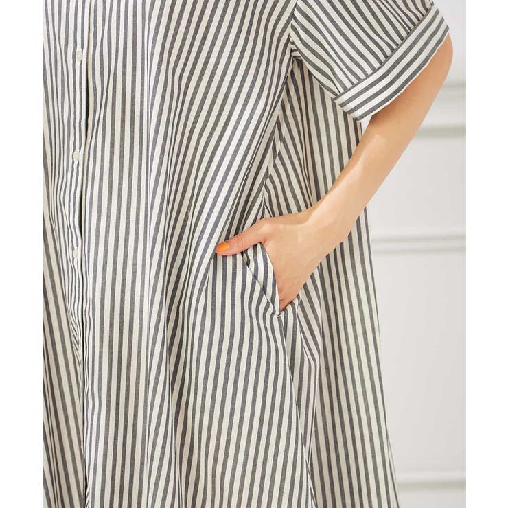 【洗える】ストライプシャツワンピース | a.v.v【WOMEN】 | 詳細画像14 