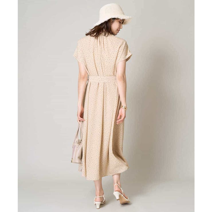 【洗える】シフォンドットバンドカラーワンピース | a.v.v【WOMEN】 | 詳細画像13 