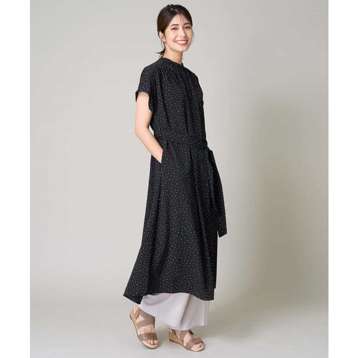 【洗える】シフォンドットバンドカラーワンピース | a.v.v【WOMEN】 | 詳細画像19 