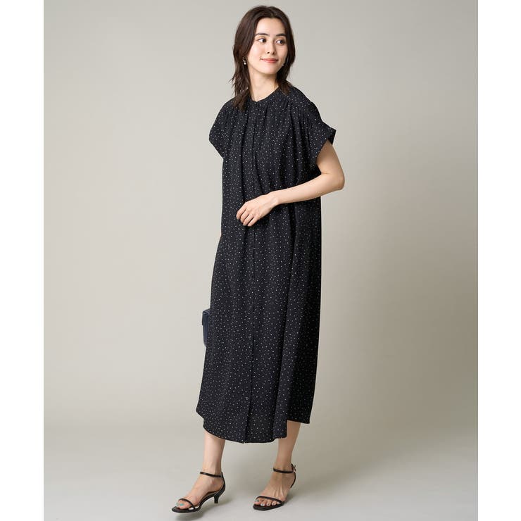 【洗える】シフォンドットバンドカラーワンピース | a.v.v【WOMEN】 | 詳細画像23 