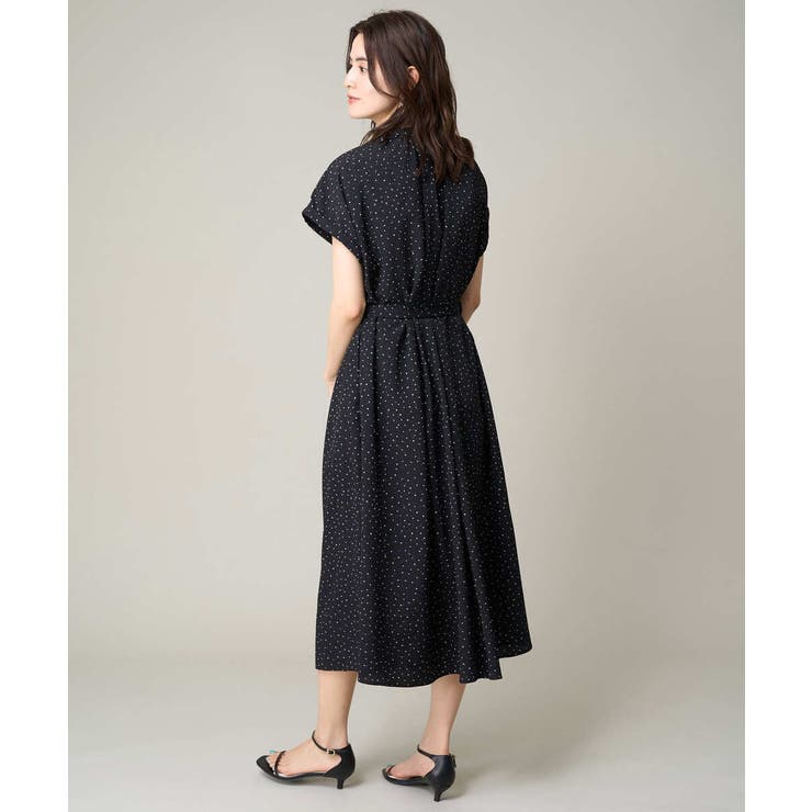 【洗える】シフォンドットバンドカラーワンピース | a.v.v【WOMEN】 | 詳細画像25 