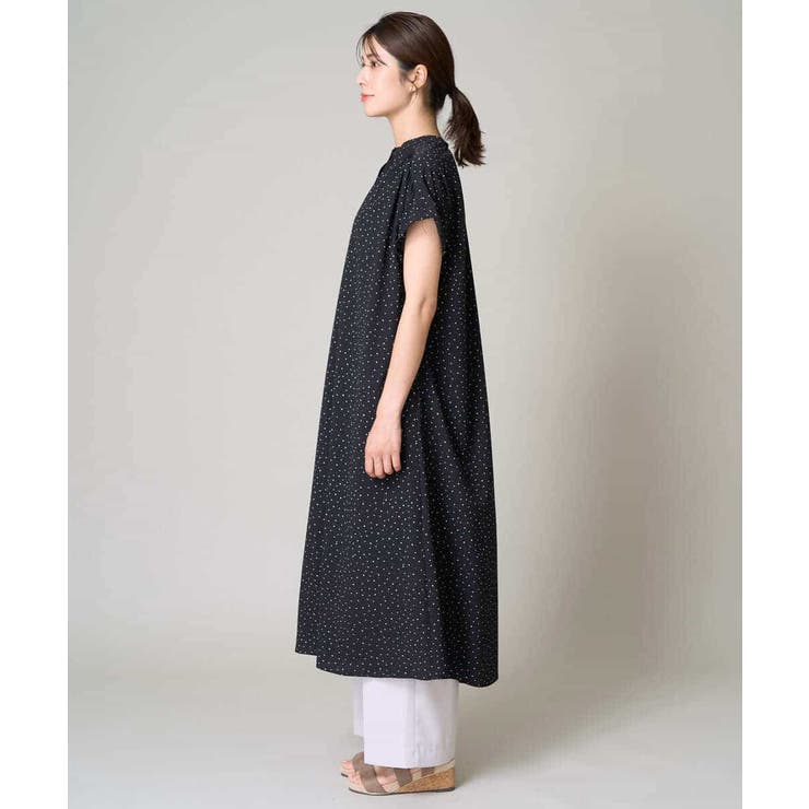 【洗える】シフォンドットバンドカラーワンピース | a.v.v【WOMEN】 | 詳細画像29 