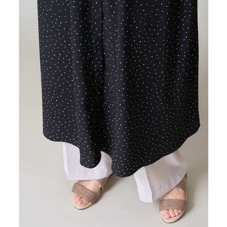 【洗える】シフォンドットバンドカラーワンピース | a.v.v【WOMEN】 | 詳細画像3 