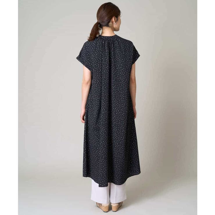 【洗える】シフォンドットバンドカラーワンピース | a.v.v【WOMEN】 | 詳細画像30 