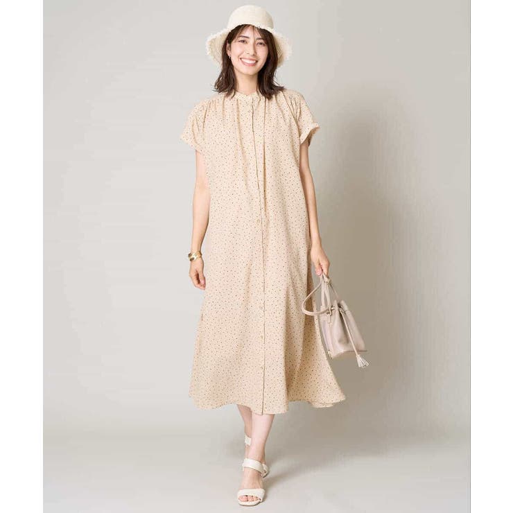 【洗える】シフォンドットバンドカラーワンピース | a.v.v【WOMEN】 | 詳細画像6 