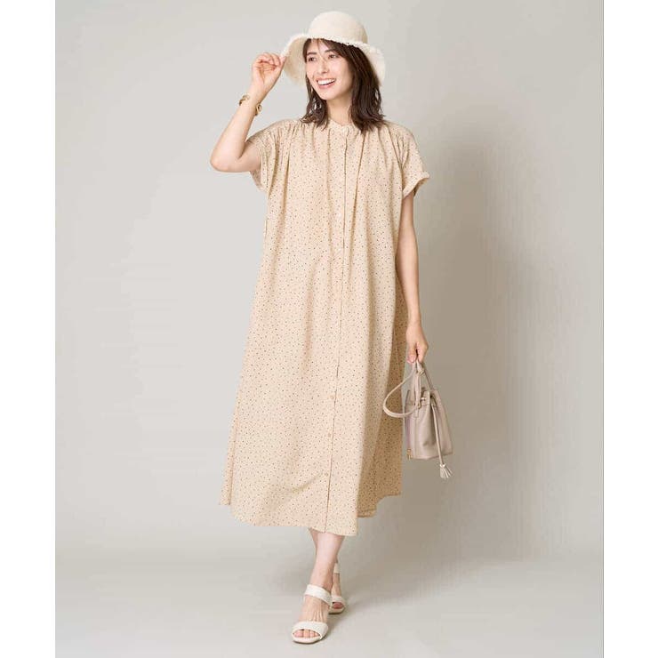 【洗える】シフォンドットバンドカラーワンピース | a.v.v【WOMEN】 | 詳細画像7 