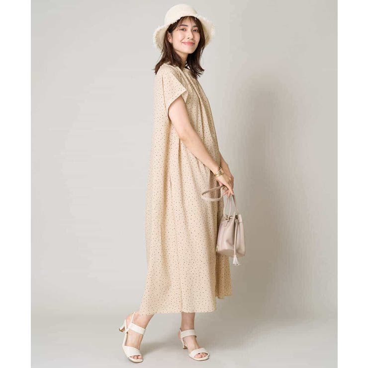 【洗える】シフォンドットバンドカラーワンピース | a.v.v【WOMEN】 | 詳細画像9 