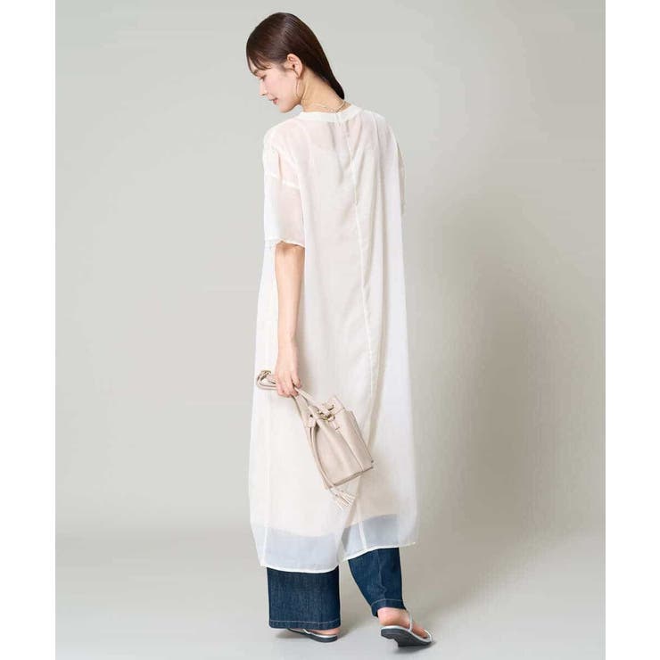 【洗濯機で洗える】袖スリットシアーワンピース | a.v.v【WOMEN】 | 詳細画像1 