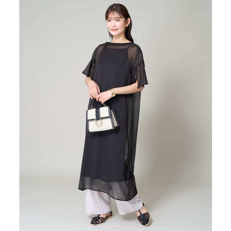 【洗濯機で洗える】袖スリットシアーワンピース | a.v.v【WOMEN】 | 詳細画像11 