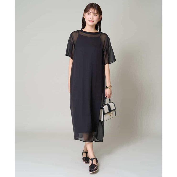 【洗濯機で洗える】袖スリットシアーワンピース | a.v.v【WOMEN】 | 詳細画像13 