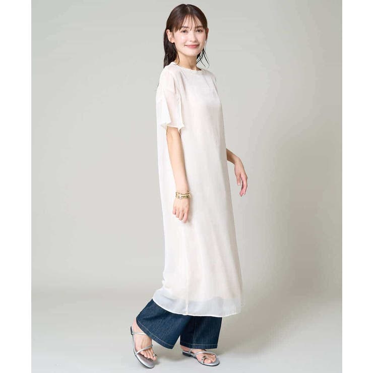 【洗濯機で洗える】袖スリットシアーワンピース | a.v.v【WOMEN】 | 詳細画像18 