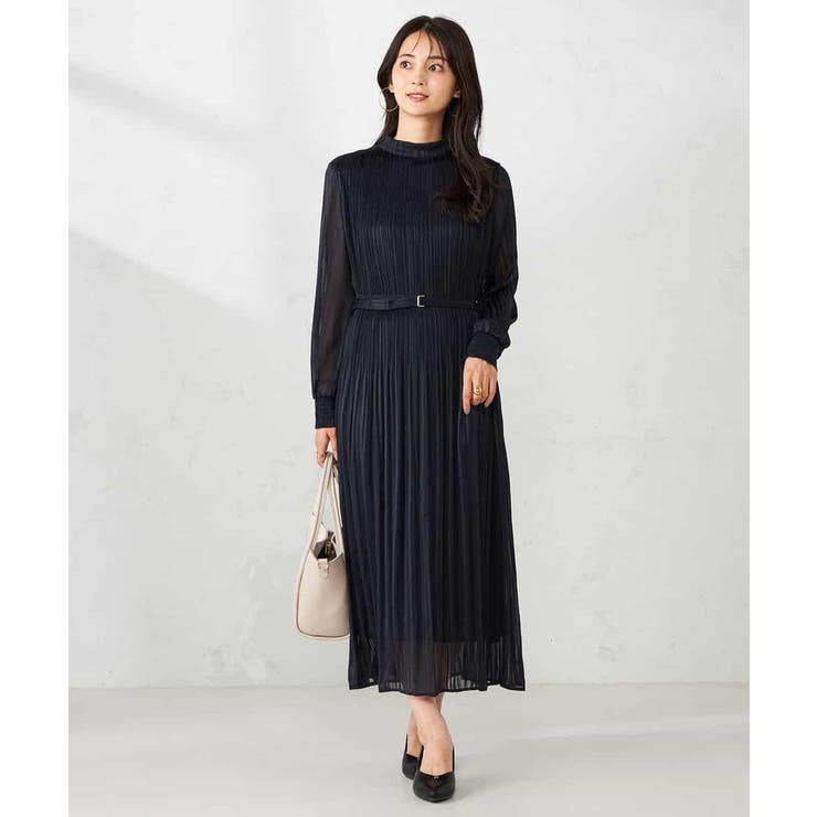 ネイビー | ランダムプリーツワンピース | a.v.v【WOMEN】